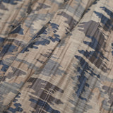Indian Blue/Beige Ikat-Like Geometric Poly/Cotton Brocade