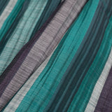 Indian Aqua/Purple Striped Poly/Cotton Brocade