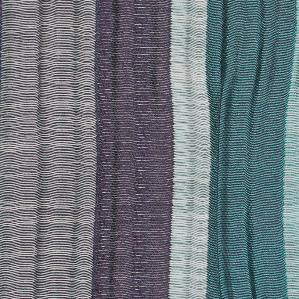 Indian Aqua/Purple Striped Poly/Cotton Brocade
