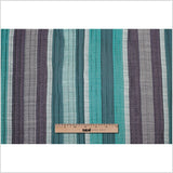Indian Aqua/Purple Striped Poly/Cotton Brocade