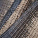 Indian Blue/Beige Geometric Striped Polyester-Cotton Brocade