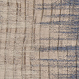 Indian Blue/Beige Geometric Striped Polyester-Cotton Brocade