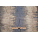 Indian Blue/Beige Geometric Striped Polyester-Cotton Brocade