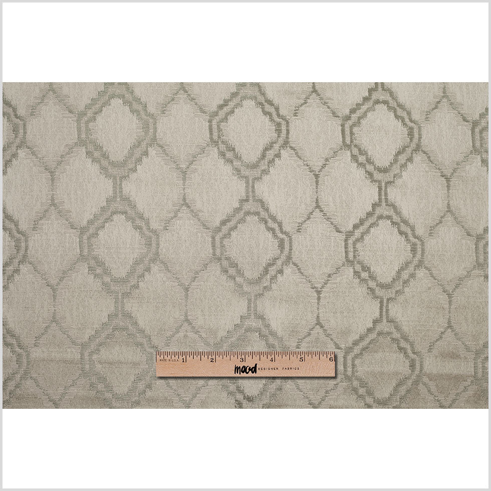 Indian Silver Geometric Poly/Cotton Woven
