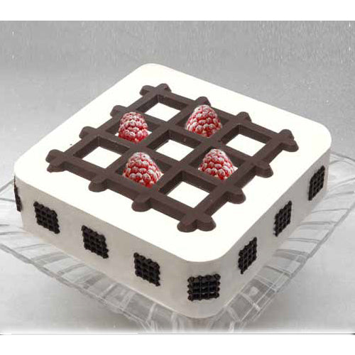 Flexible Chocolate Mold: Waffle, 74mm: 4 Cavites