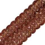 Cherry Mahogany, Orange and Yellow Metallic Mohair and Lurex Trim - 2"