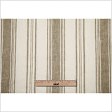 Indian Olive/White Striped Linen Woven