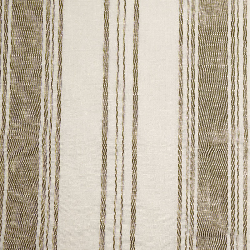 Indian Olive/White Striped Linen Woven