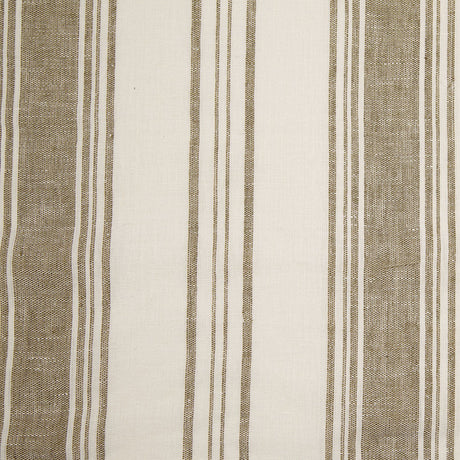 Indian Olive/White Striped Linen Woven