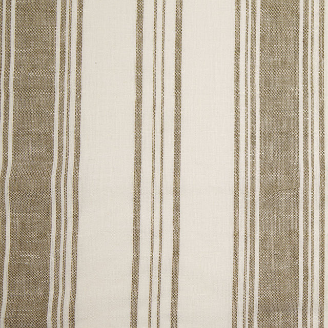 Indian Olive/White Striped Linen Woven