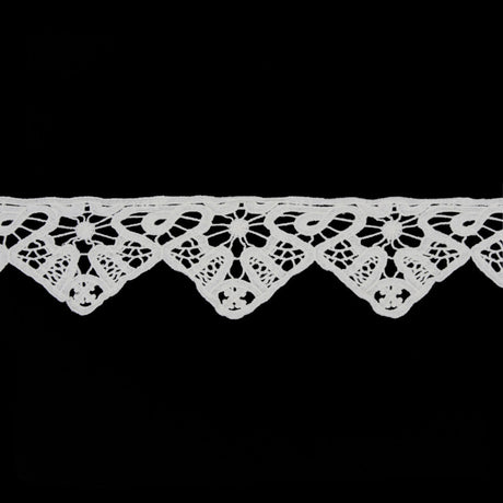 3" Italian White Cotton Guipure Lace Trim