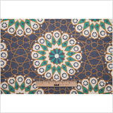 Spanish Aqua Geometric Poly/Cotton Canvas