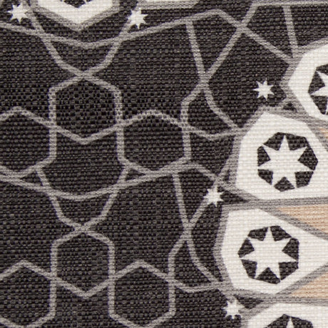 Spanish Black/Beige Geometric Poly/Cotton Canvas