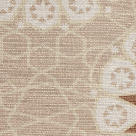 Spanish Beige/Brown Geometric Poly/Cotton Canvas