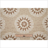 Spanish Beige/Brown Geometric Poly/Cotton Canvas