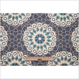 Spanish Navy/Beige Geometric Poly/Cotton Canvas