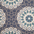 Spanish Navy/Beige Geometric Poly/Cotton Canvas