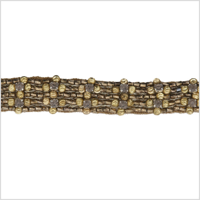 0.625" Gold/Copper Beaded Rhinestone Trim