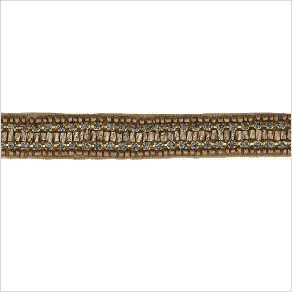 0.5" Copper/Bronze Beaded Rhinestone Trm