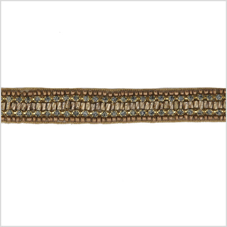 0.5" Copper/Bronze Beaded Rhinestone Trm