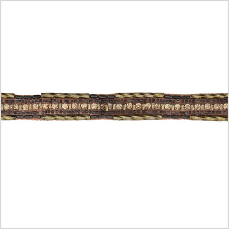 0.5" Gold/Copper Beaded Rhinestone Trim
