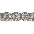 1.5" Pearl/Gunmetal Beaded Rhinestone Trim