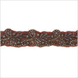 1.5" Red/Gunmetal Beaded Rhinestone Trim