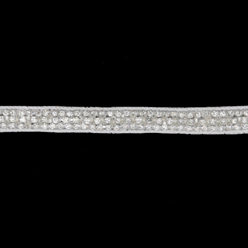 0.25" Silver Beaded Rhinestone Trim