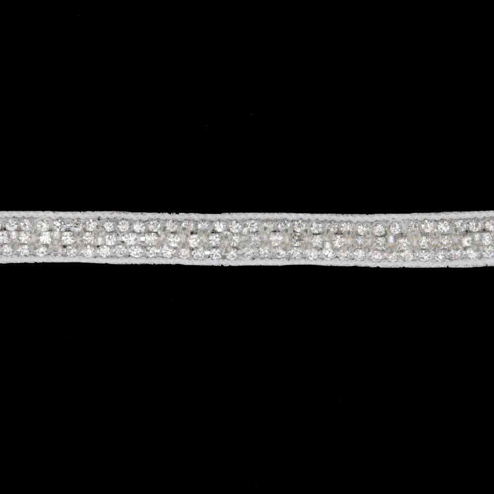 0.25" Silver Beaded Rhinestone Trim