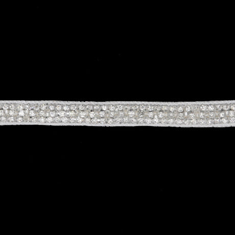 0.25" Silver Beaded Rhinestone Trim