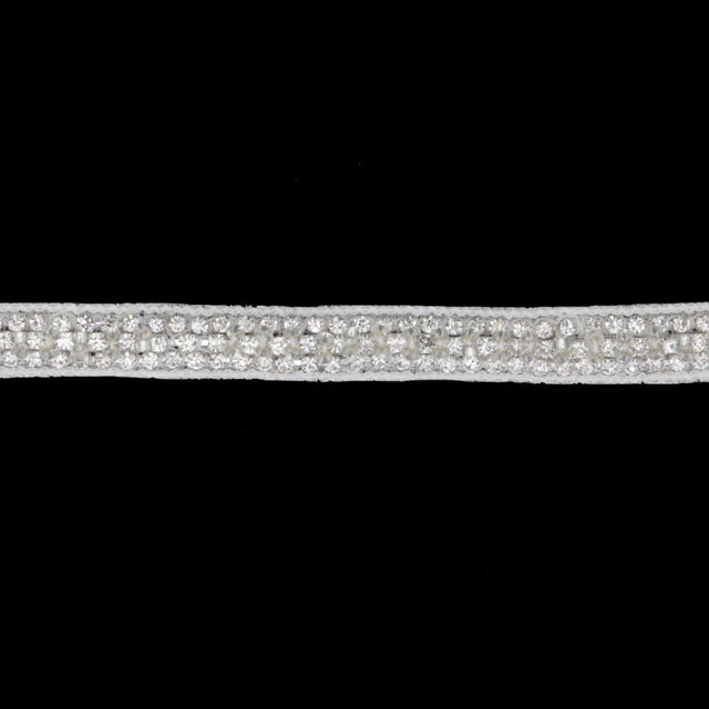 0.25" Silver Beaded Rhinestone Trim