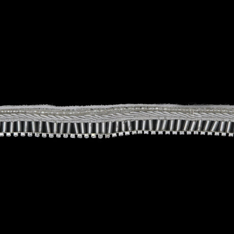 0.5" Pearl Ivory/Silver Beaded Rhinestone Trim