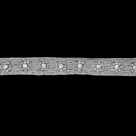 0.625" Silver/Silver Beaded Rhinestone Trim