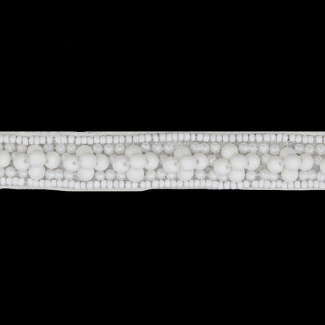 0.625" White Pearls Beaded Trim