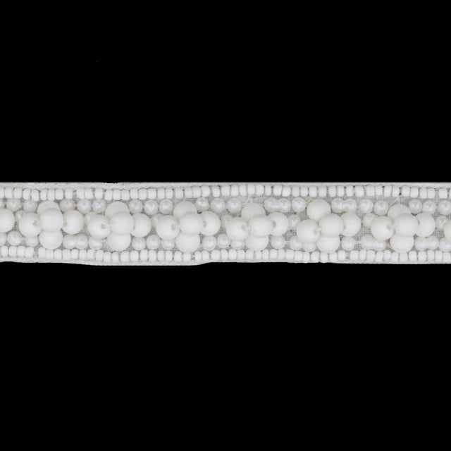 0.625" White Pearls Beaded Trim