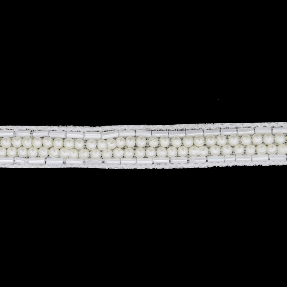 0.5" Ivory Beaded Trim