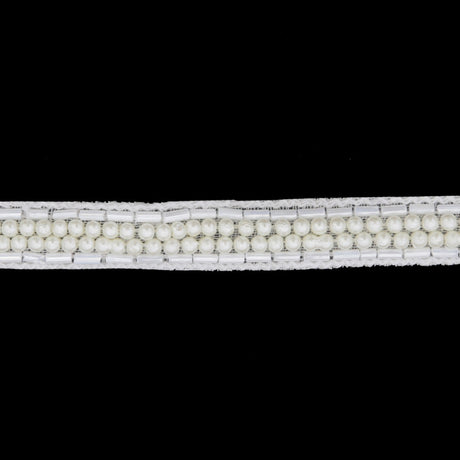 0.5" Ivory Beaded Trim