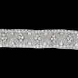 1" White/Silver Beaded Rhinestone Trim