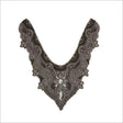 Gunmetal Beaded Rhinestone Neck Applique