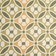 Spanish Green/Orange Floral Geometric Poly/Cotton Canvas