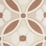 Spanish Brown/Beige Floral Geometric Poly/Cotton Canvas