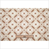 Spanish Brown/Beige Floral Geometric Poly/Cotton Canvas
