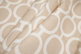 Spanish Beige/White Geometric Poly/Cotton Canvas