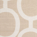 Spanish Beige/White Geometric Poly/Cotton Canvas