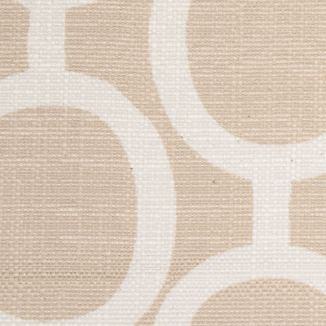Spanish Beige/White Geometric Poly/Cotton Canvas
