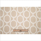 Spanish Beige/White Geometric Poly/Cotton Canvas