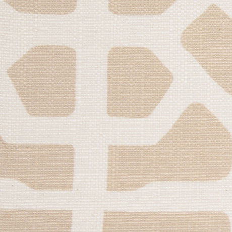 Spanish Beige/White Geometric Poly/Cotton Canvas