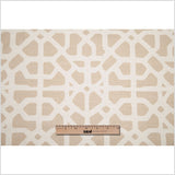 Spanish Beige/White Geometric Poly/Cotton Canvas