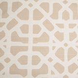 Spanish Beige/White Geometric Poly/Cotton Canvas