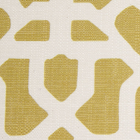 Spanish Green/White Geometric Poly/Cotton Canvas